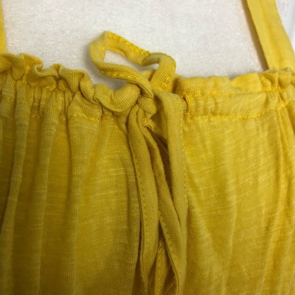 💛 M 💛 NWOT Anthro Tiered Eyelet Lace Tank Top Drawstring Bow - Picture 6 of 7